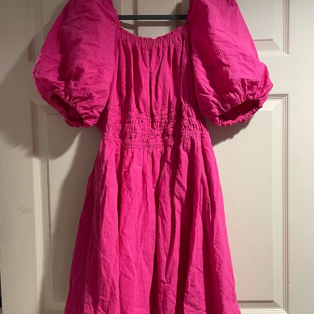 Anthropologie Maeve Dress. 1X. Pink. Puff sleeve. - Picture 3 of 13